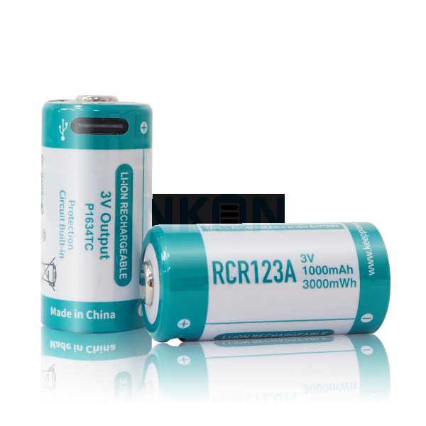 2x Keeppower CR123A 1000mAh - 2A - USB