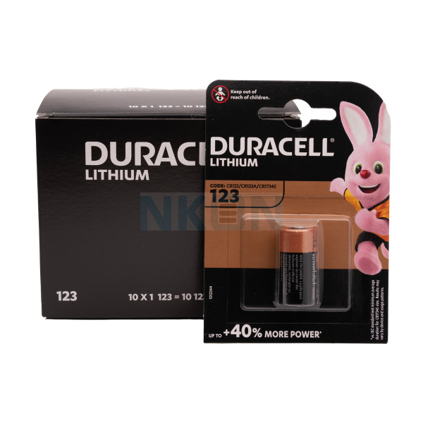 10x CR123A Duracell Lithium - blister - 3V