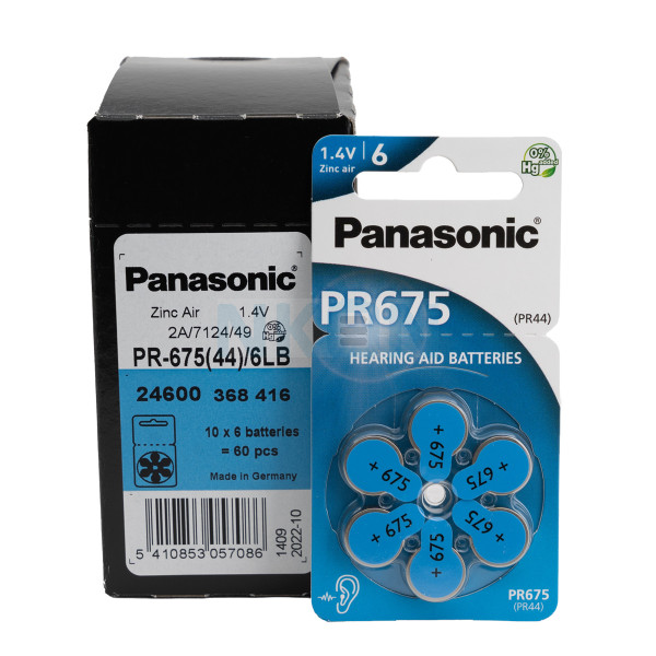 60x 675 Panasonic hoorbatterijen