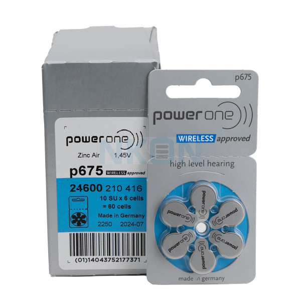 60x 675 PowerOne Wireless hoorbatterijen