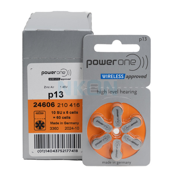 60x 13 PowerOne Wireless hoorbatterijen