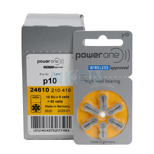60x 10 PowerOne Wireless hoorbatterijen