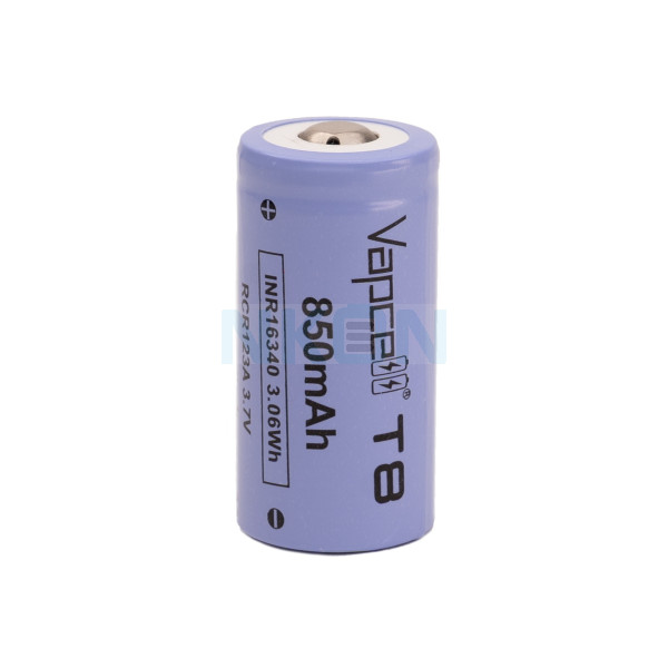Vapcell T8 INR16340 850mAh - 3A Button Top