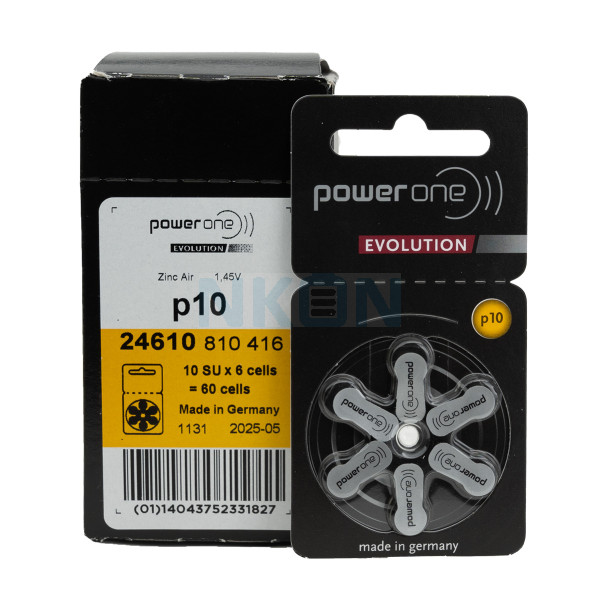 60x 10 PowerOne Evolution hoorbatterijen