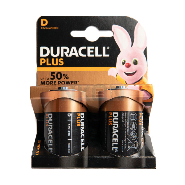 2x D Duracell Plus - 1.5V