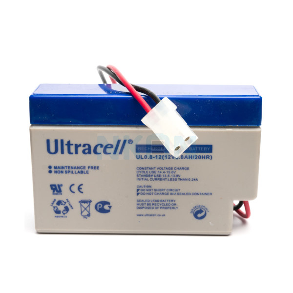 Ultracell UL0.8-12 12V 0.8Ah Loodaccu met AMP stekker
