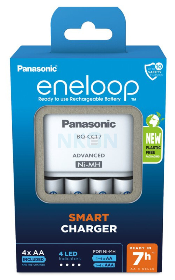 Panasonic Eneloop BQ-CC17E batterijlader + 4 AA Eneloop (2000mAh)