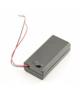 2x AA Batterijendoosje met losse draden en schakelaar