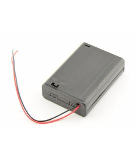 3x AA Batterijendoosje met losse draden en schakelaar