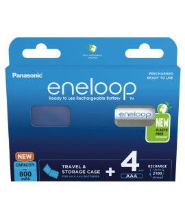 4 AAA Eneloop - kartonnen verpakking - 800mAh + doosje