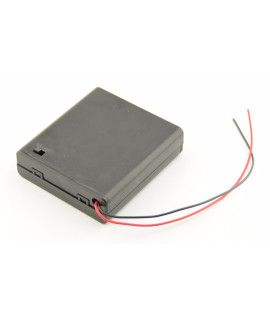4x AA Batterijendoosje met losse draden en schakelaar