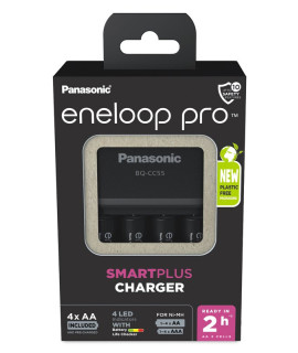 Panasonic Eneloop BQ-CC55E batterijlader + 4 AA Eneloop Pro (2500mAh)