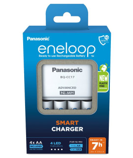 Panasonic Eneloop BQ-CC17E batterijlader + 4 AA Eneloop (2000mAh)
