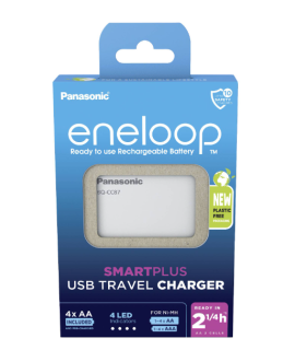 Panasonic Eneloop BQ-CC87E USB batterijlader + 4 AA Eneloop (2000 mAh)