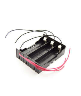 3x 18650 Batterijhouder met klemkontacten en losse draden