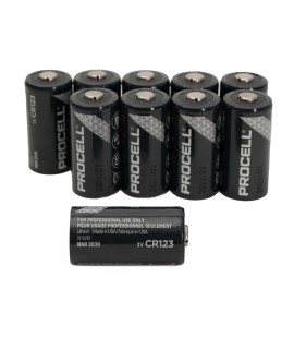 10x CR123A Duracell Procell - 3V