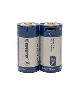 2x Keeppower 16340 800mAh (protected) - 2A - USB