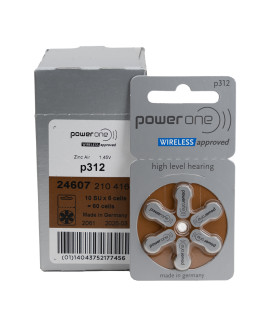 60x 312 PowerOne Wireless hoorbatterijen