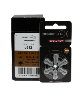 60x 312 PowerOne Evolution hoorbatterijen