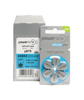 60x 675 PowerOne Implant Plus hoorbatterijen
