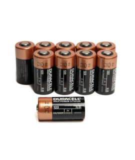 10x CR123A Duracell Lithium  - 3V